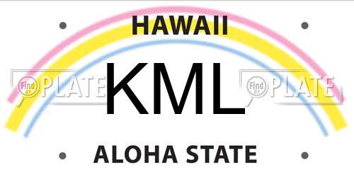KML Hawaii License Plate