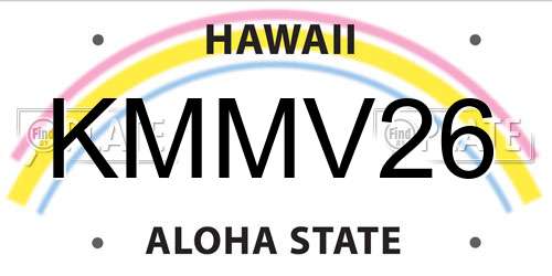 KMMV26 Hawaii License Plate