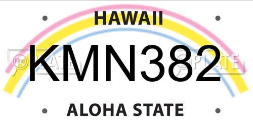 KMN382 Hawaii License Plate