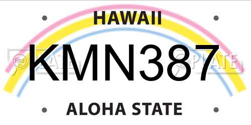 KMN387 Hawaii License Plate