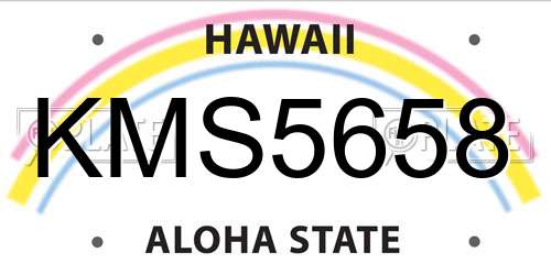 KMS5658 Hawaii License Plate