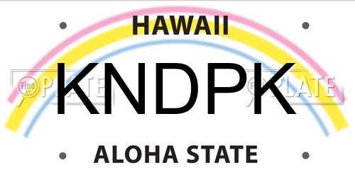 KNDPK Hawaii License Plate