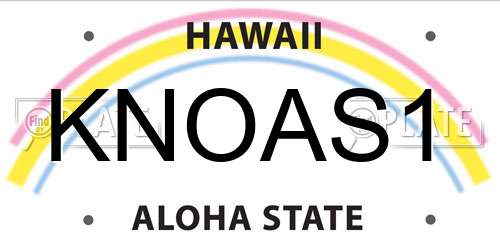 KNOAS1 Hawaii License Plate