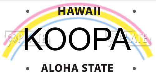 KOOPA Hawaii License Plate