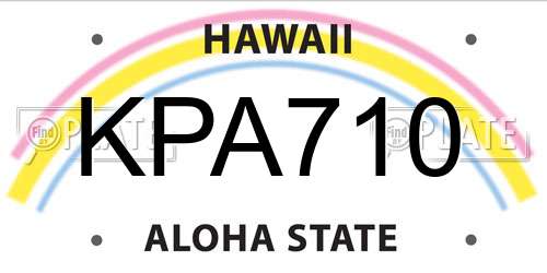 KPA710 Hawaii License Plate