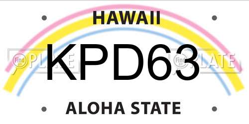 KPD63 Hawaii License Plate