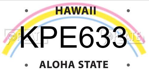 KPE633 Hawaii License Plate