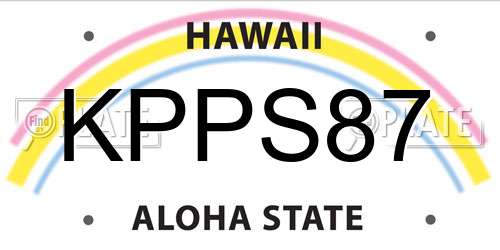 KPPS87 Hawaii License Plate