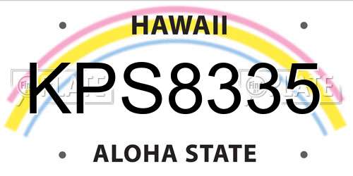 KPS8335 Hawaii License Plate