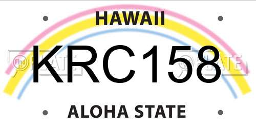 KRC158 Hawaii License Plate