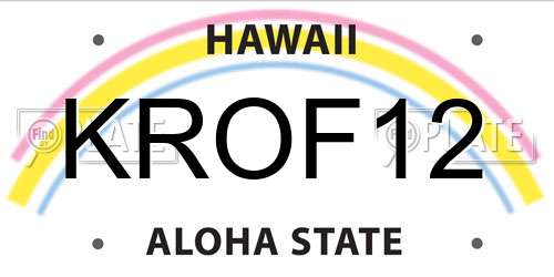 KROF12 Hawaii License Plate