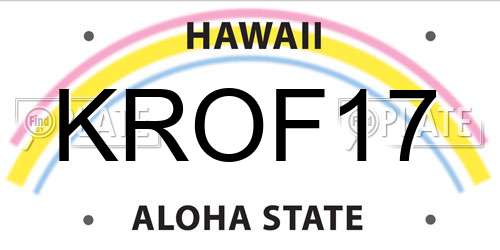 KROF17 Hawaii License Plate