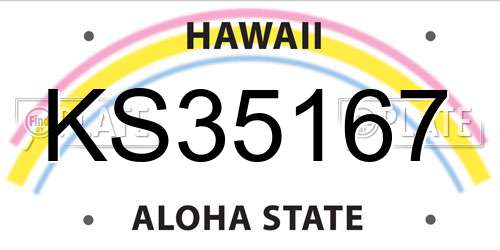 KS35167 Hawaii License Plate