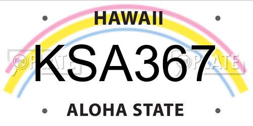KSA367 Hawaii License Plate