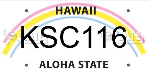 KSC116 Hawaii License Plate