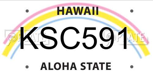 KSC591 Hawaii License Plate