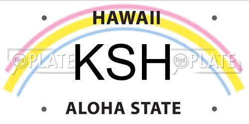 KSH Hawaii License Plate