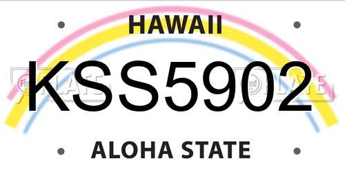 KSS5902 Hawaii License Plate