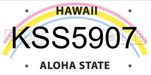 KSS5907 Hawaii License Plate