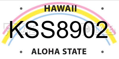 KSS8902 Hawaii License Plate