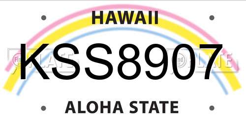 KSS8907 Hawaii License Plate