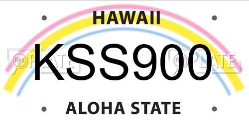 KSS900 Hawaii License Plate