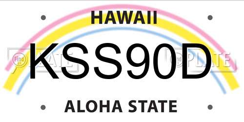 KSS90D Hawaii License Plate