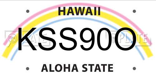 KSS90O Hawaii License Plate