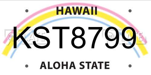 KST8799 Hawaii License Plate
