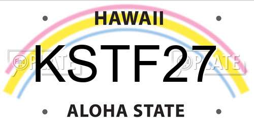 KSTF27 Hawaii License Plate
