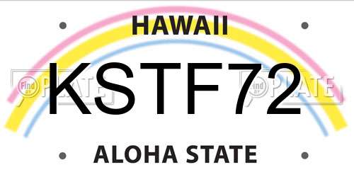 KSTF72 Hawaii License Plate