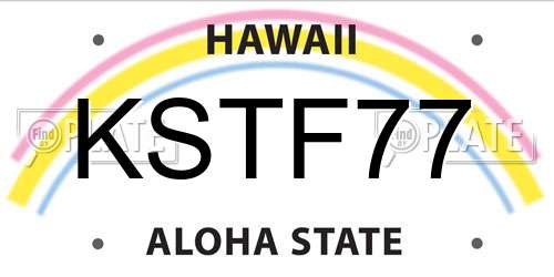 KSTF77 Hawaii License Plate