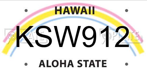 KSW912 Hawaii License Plate