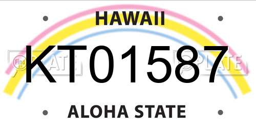 KT01587 Hawaii License Plate