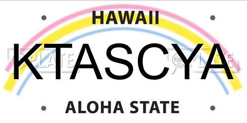 KTASCYA Hawaii License Plate