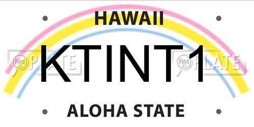 KTINT1 Hawaii License Plate