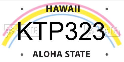 KTP323 Hawaii License Plate