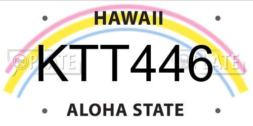 KTT446 Hawaii License Plate