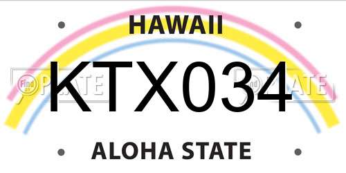 KTX034 Hawaii License Plate