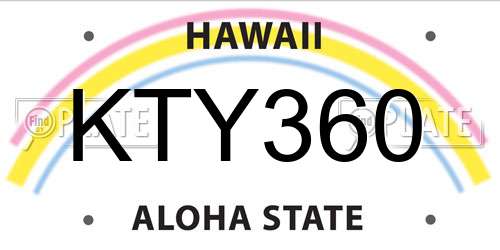 KTY360 Hawaii License Plate