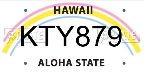 KTY879 Hawaii License Plate