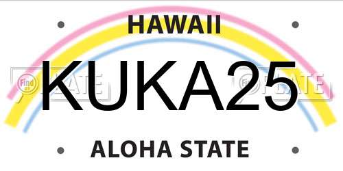 KUKA25 Hawaii License Plate