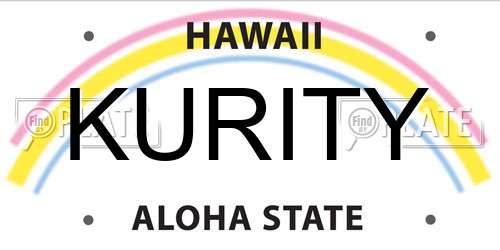KURITY Hawaii License Plate