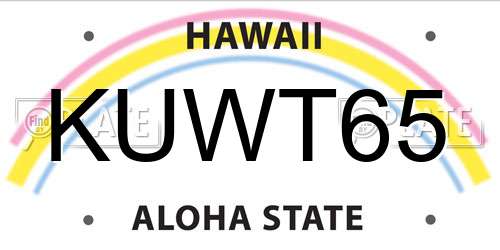 KUWT65 Hawaii License Plate