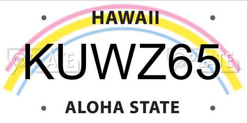 KUWZ65 Hawaii License Plate