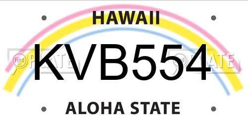 KVB554 Hawaii License Plate