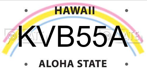 KVB55A Hawaii License Plate