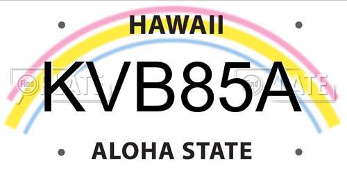 KVB85A Hawaii License Plate