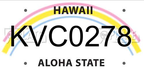 KVC0278 Hawaii License Plate