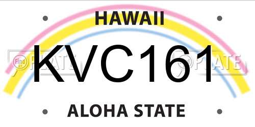 KVC161 Hawaii License Plate